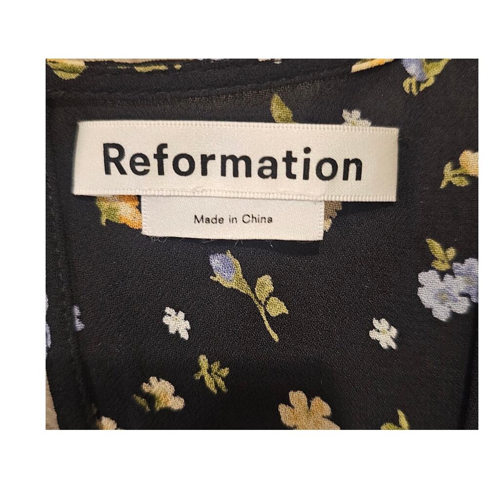 Reformation Joy Cut Out Back V Neck Long Sleeve Midi Dress 100% Viscose Sz 0 NEW - Picture 5 of 10